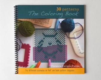 30 Pattern The Coloring Book 4x4" Pin Loom Weaving | Zoom Loom | Weaving patterns | Weave it patterns | Peg Loom | Loom | Frame Loom