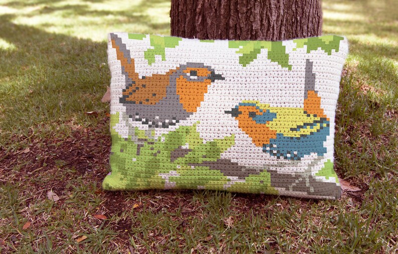 3 Birds tapestry crochet pattern mosaic crochet crochet Etsy