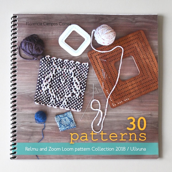 30 Patterns 4x4" Pin Loom Book | Weaving Book | Zoom Loom | Weaving patterns | Peg Loom | Loom | Square Patterns | Ullvuna