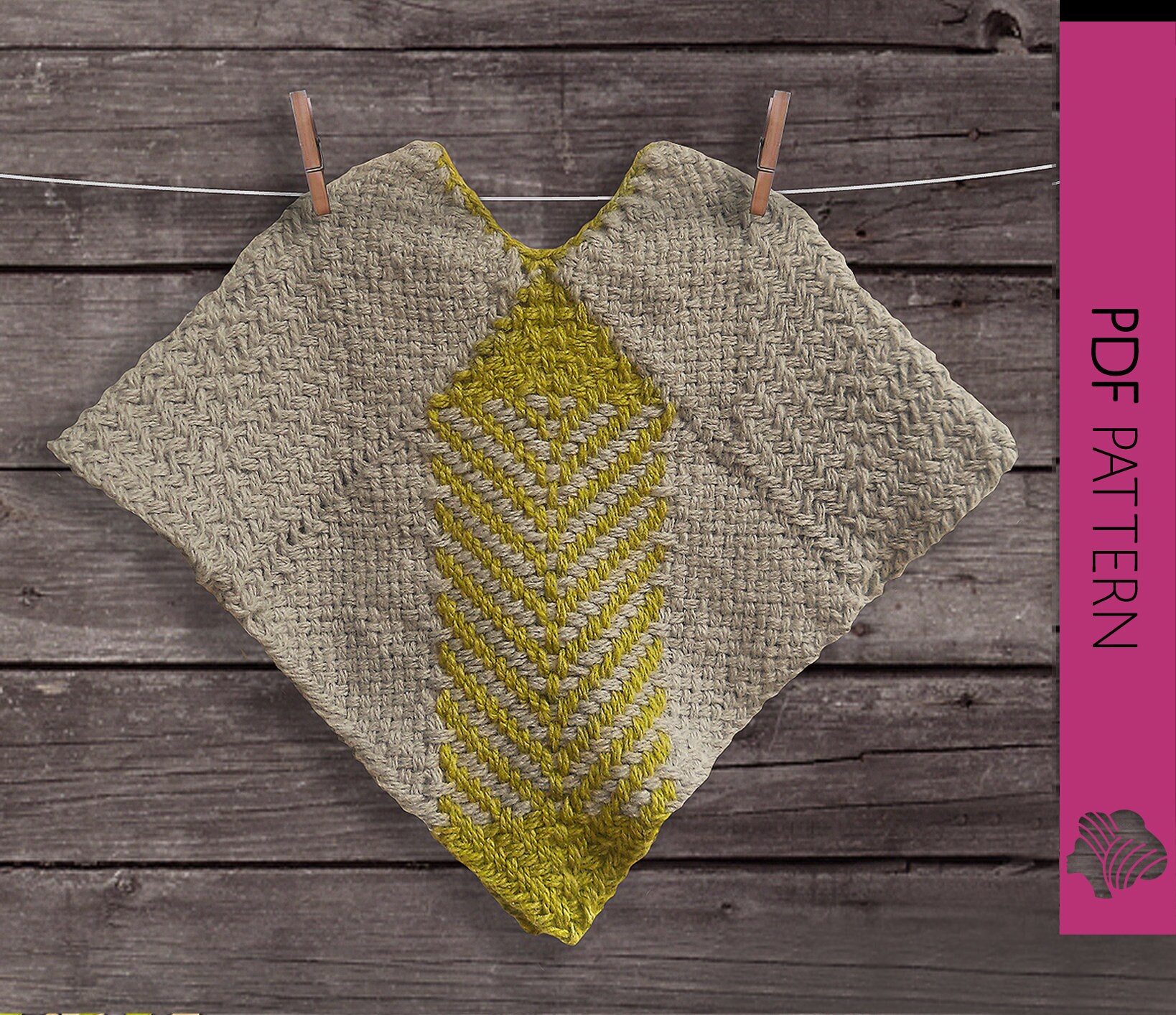 Pin Loom Pattern | Pin Loom | Pin Loom Weaving Pattern | Weaving Loom Pattern | Peg loom | Baby Poncho | Weave Loom | Ullvuna | Square Loom