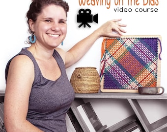 Bias Weaving from scratch | Video Course | 5 Lessons | Kayu Loom | Pin Loom | Square loom | Continuous Strand weaving | Diagonal Weaving