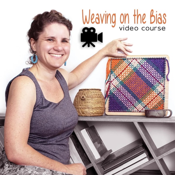 Bias Weaving from scratch | Video Course | 5 Lessons | Kayu Loom | Pin Loom | Square loom | Continuous Strand weaving | Diagonal Weaving