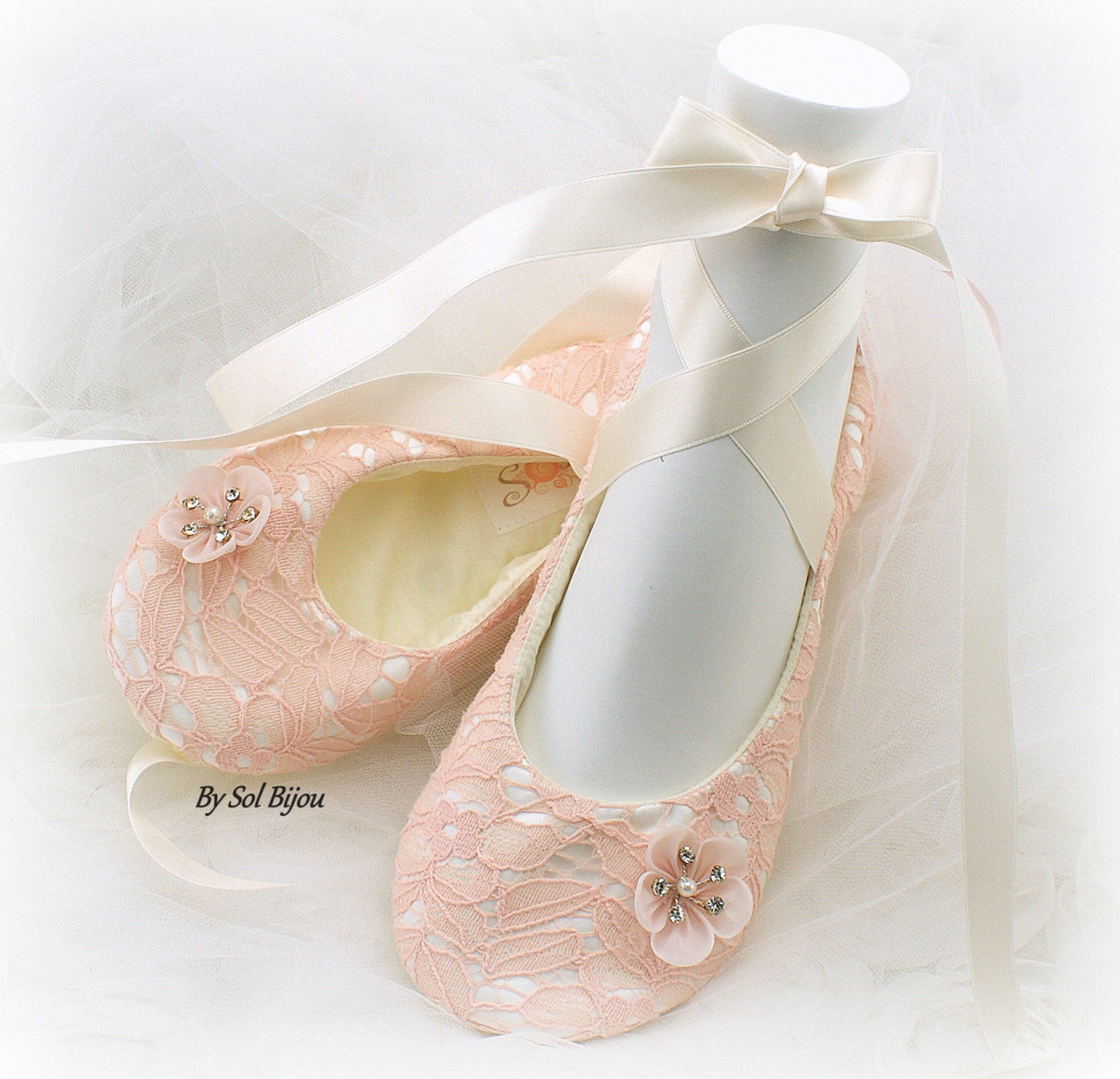 wedding ballet shoes blush ivory lace elegant ballet slippers flats shoes