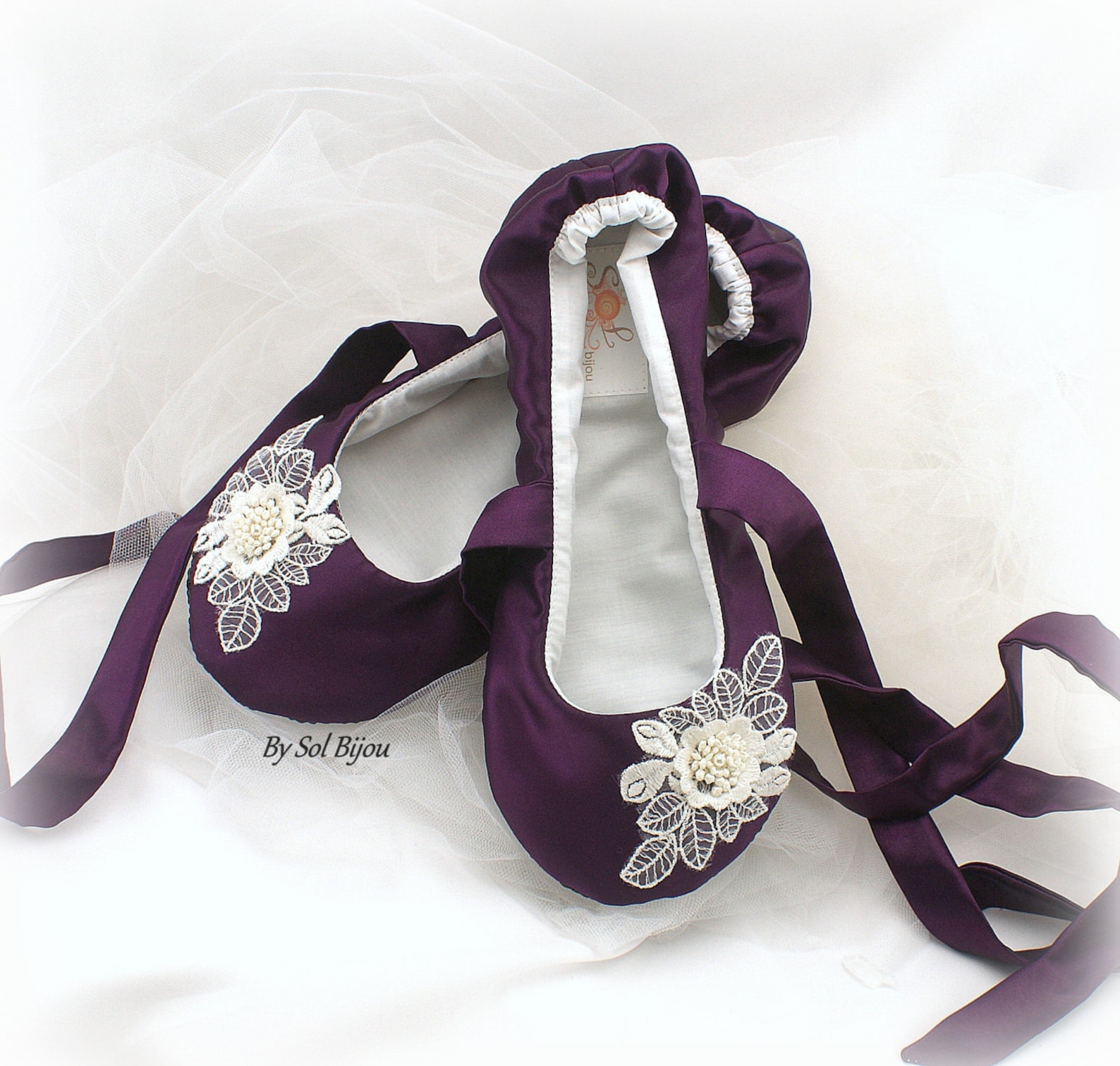 purple wedding ballet slippers plum ballet shoes with ties wide fit bridal shoes