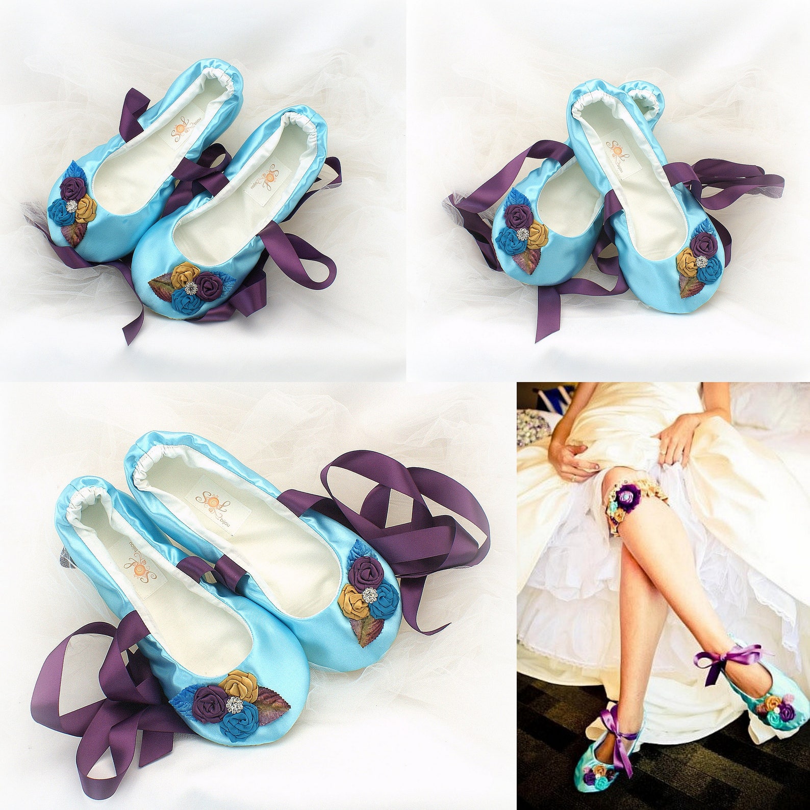 wedding flats ballet lace up flats turquoise purple gold,custom order