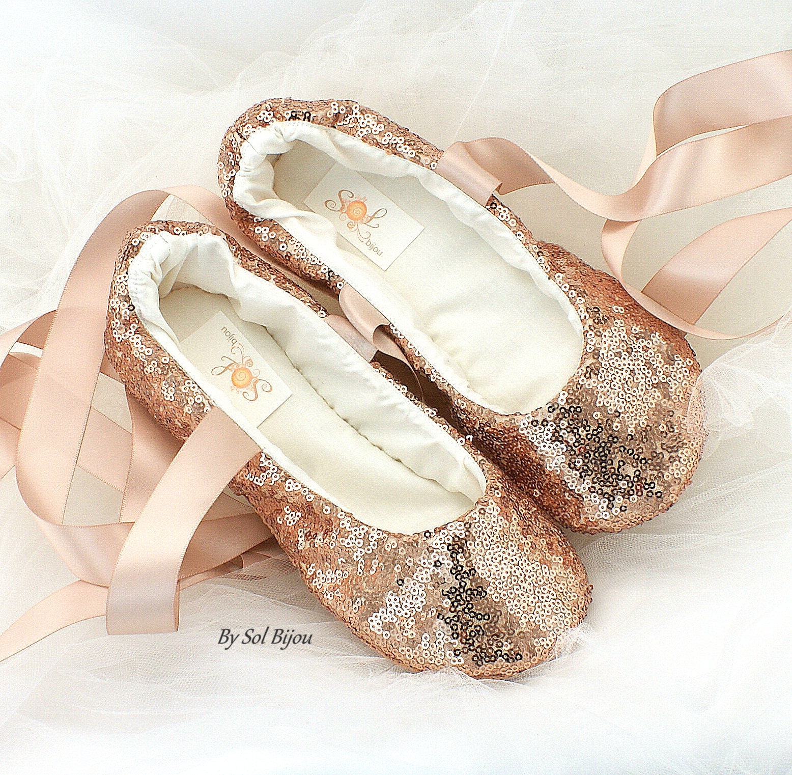 Elegant Ballet Flats Shoes Rose Gold 