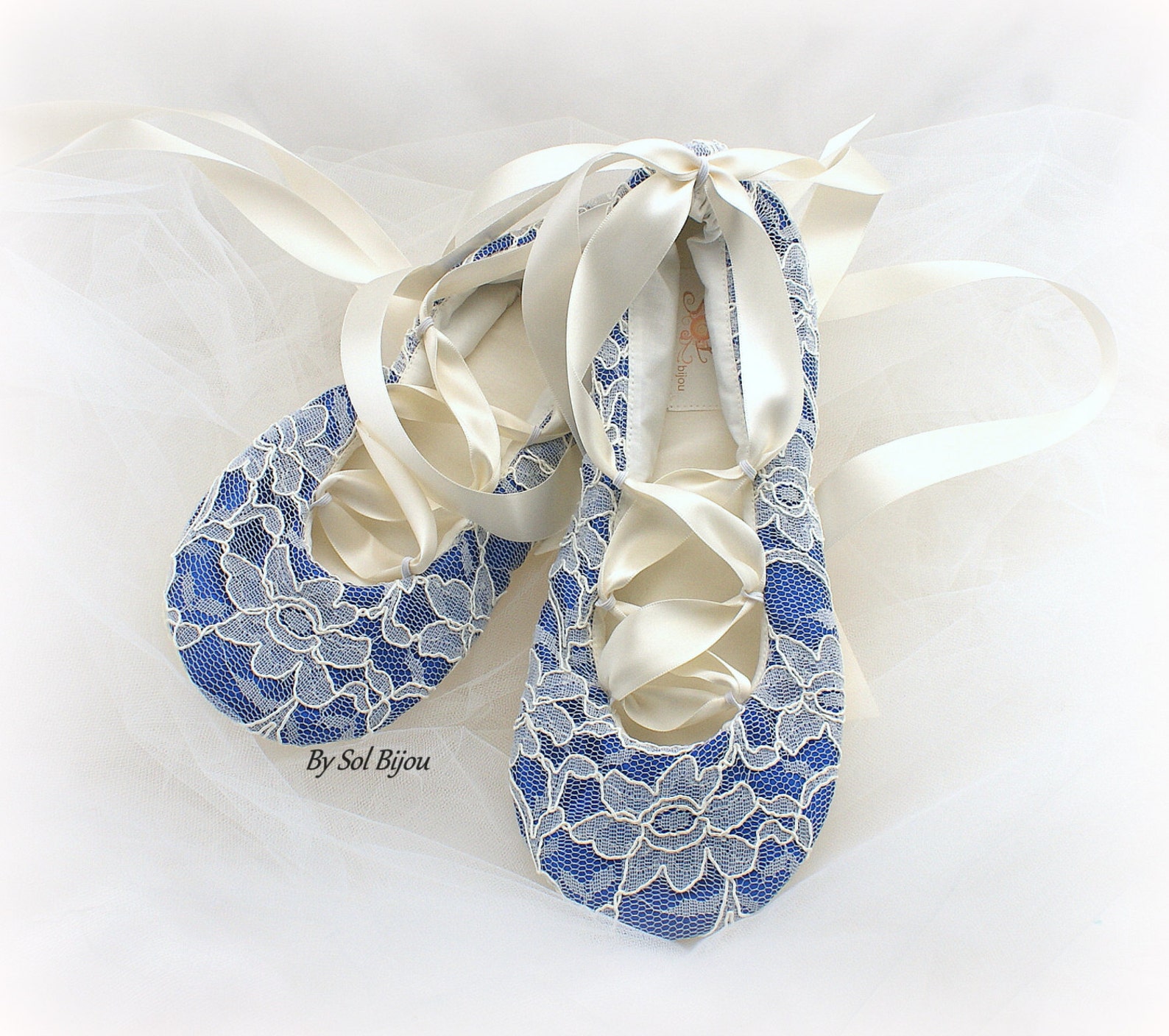 royal blue ivory wedding ballet flats shoes ballet shoes celtic bridal flats lace shoes for brides custom ballet flats