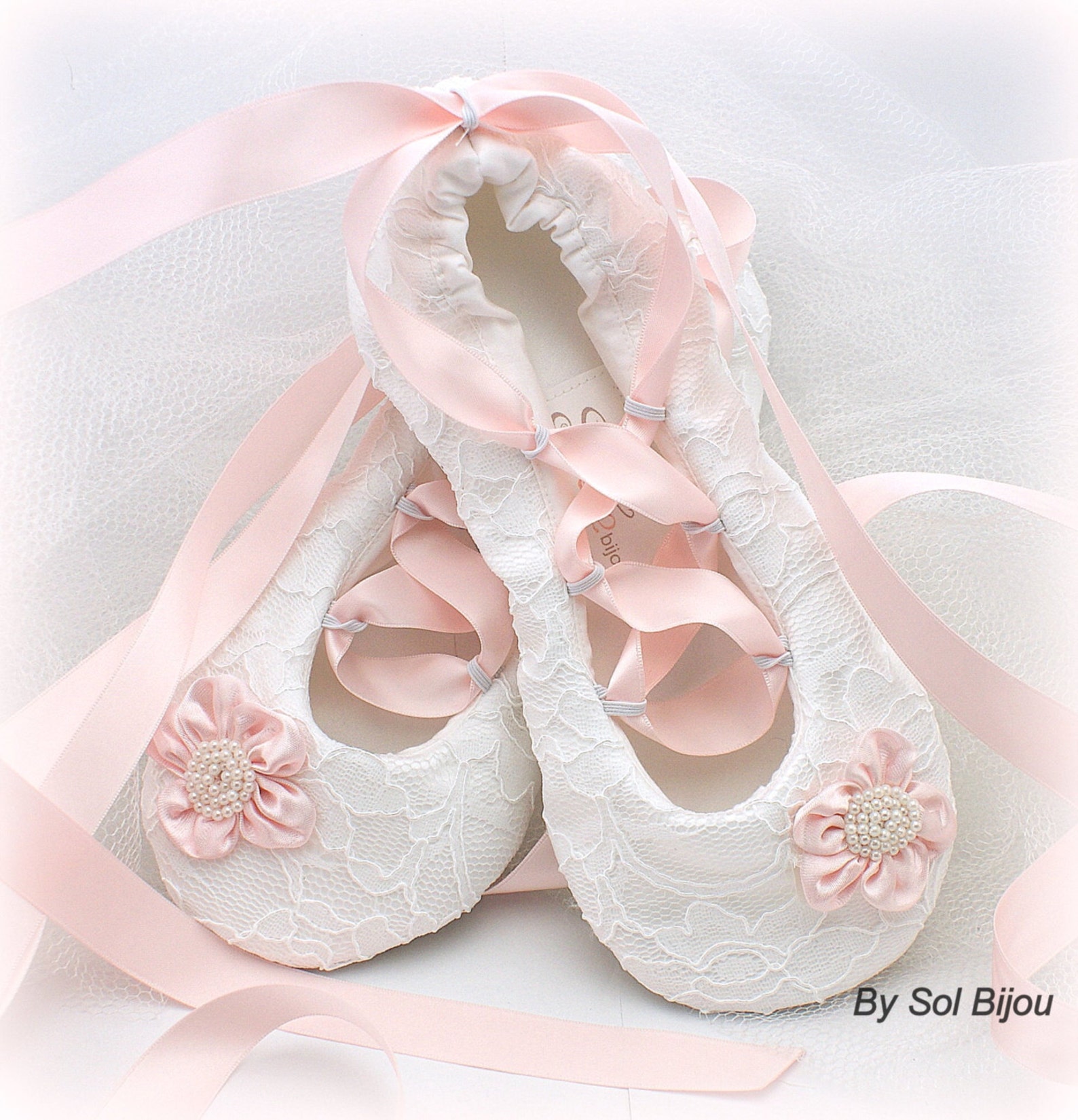 white and pink wedding ballet shoes, lace wedding shoes, ballet slippers, custom bridal shoes, wedding ballet flats