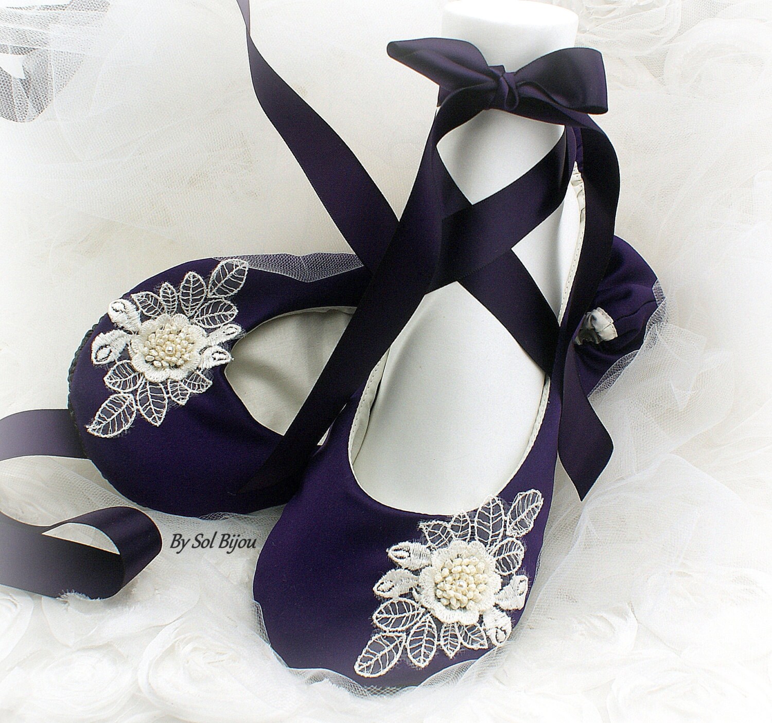 Purple Plum Bridal Shoes Purple Wedding Ballet Flats Flats | Etsy