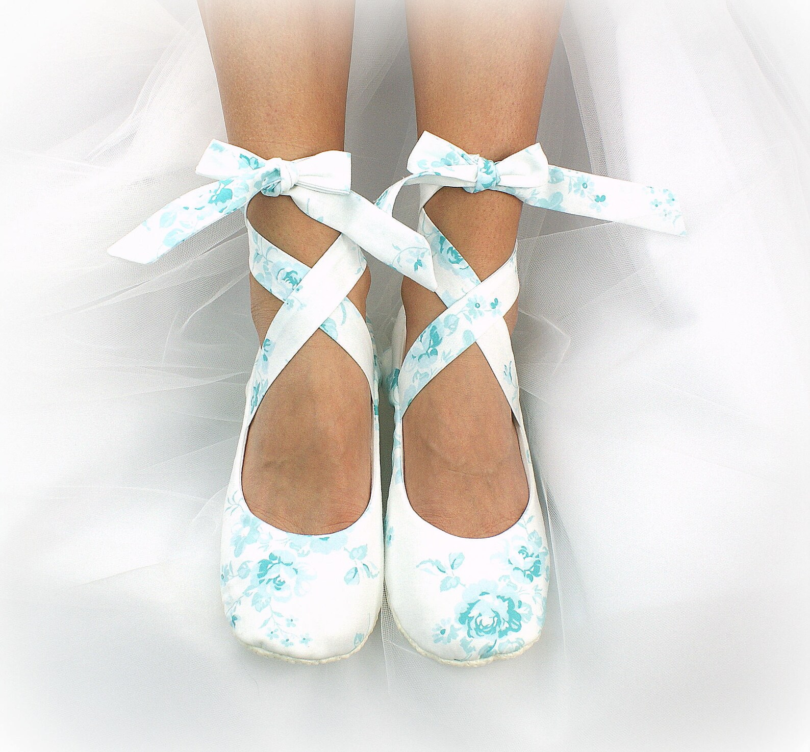 bride ballet slippers teal and white floral blue wedding ballet shoes bridal flats for brides elegant ballerina slippers custom