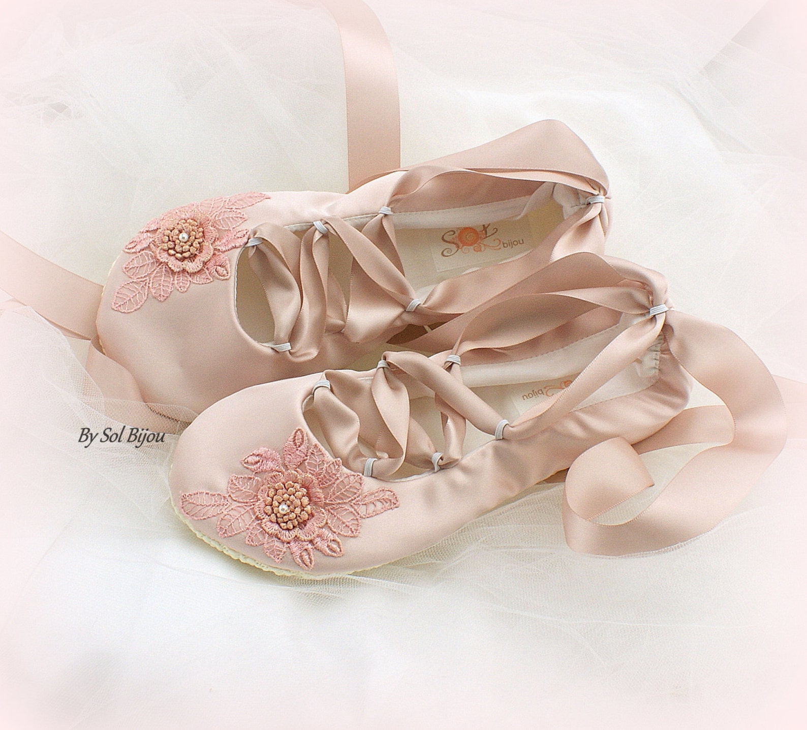 wedding ballet flats lace up shoes blush rose pink custom order