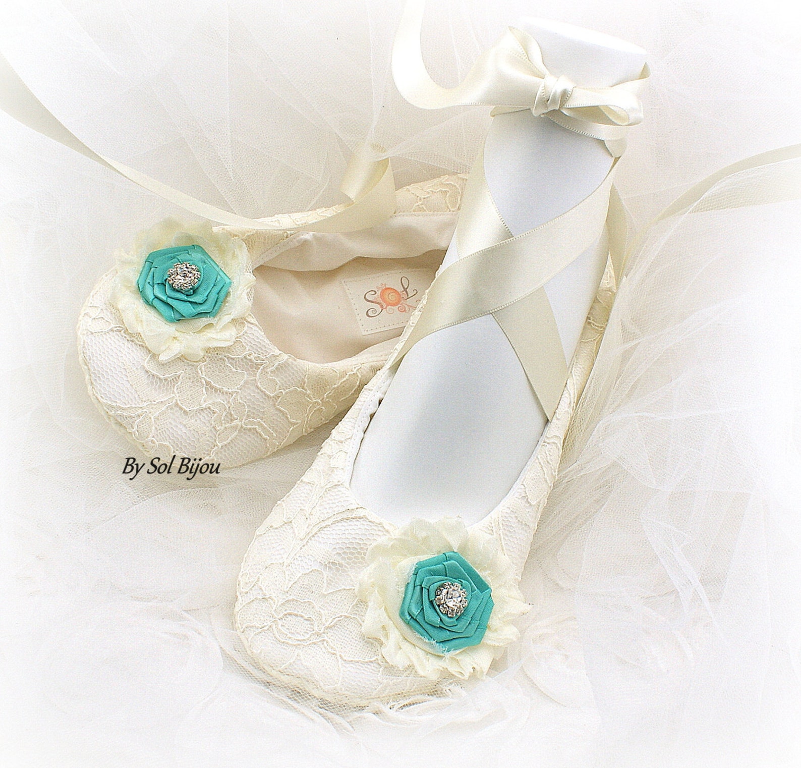 lace ballet flats,ivory and turquoise,aqua blue,ballet slippers,ballet flats,wedding, ballerina slippers,flower girl flats,vinta