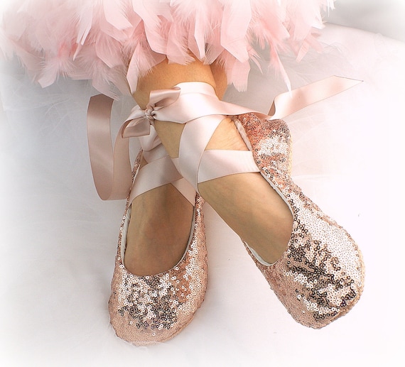 rose gold ballet pumps