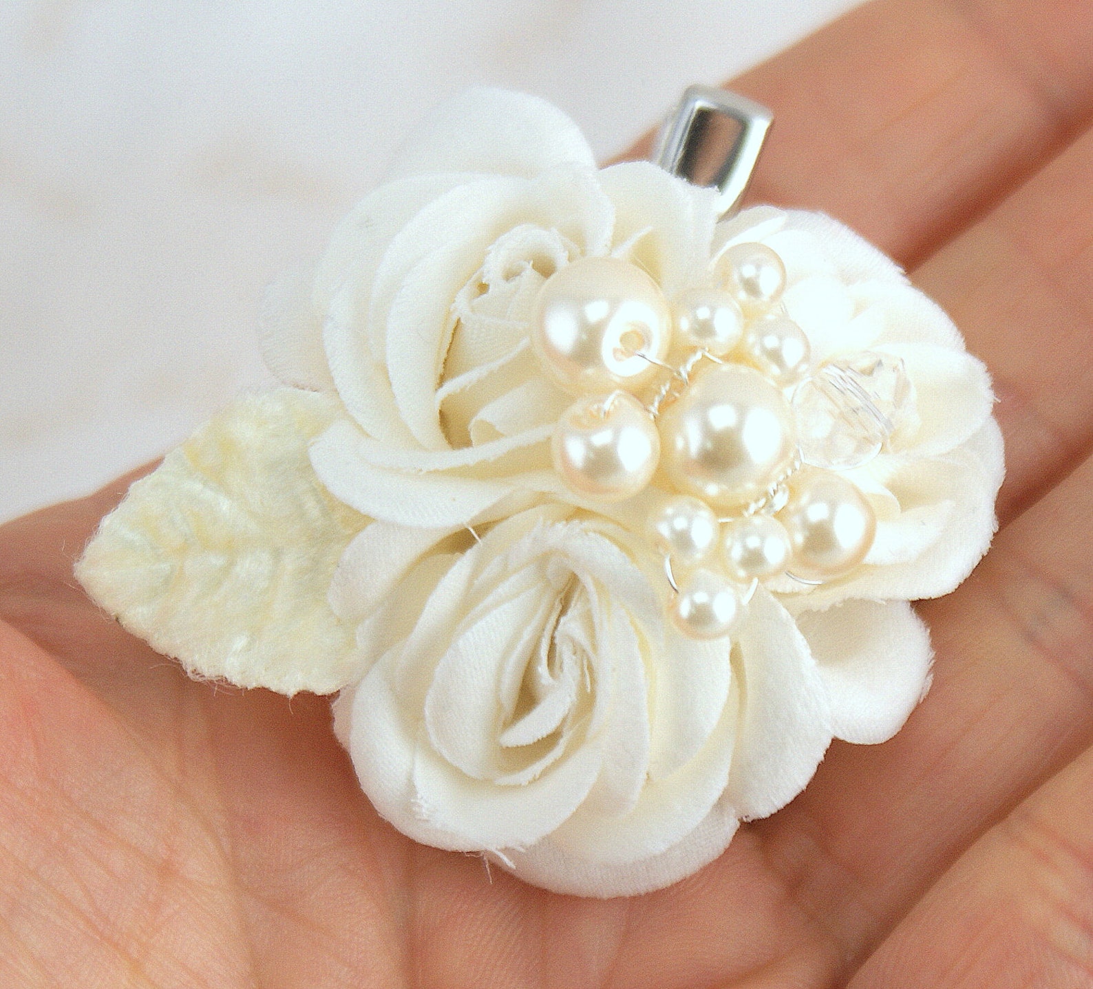Bridal Hair Clips Fascinators in Ivory with Handmade Flowers Etsy