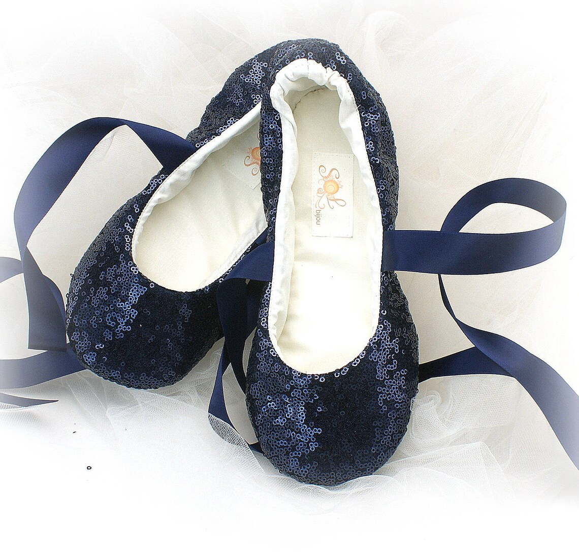 navy blue lace ballet flats