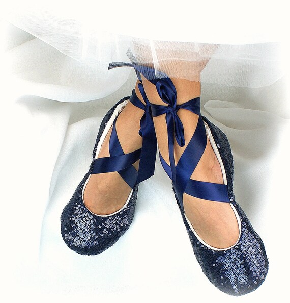 navy blue ballet flats wedding