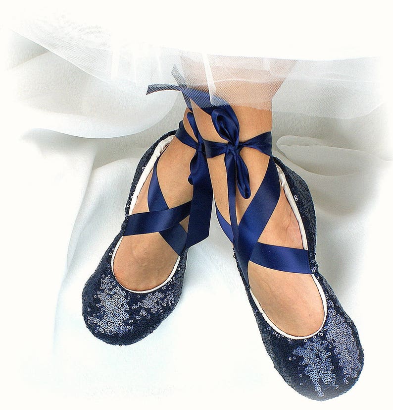 navy blue flat wedding shoes