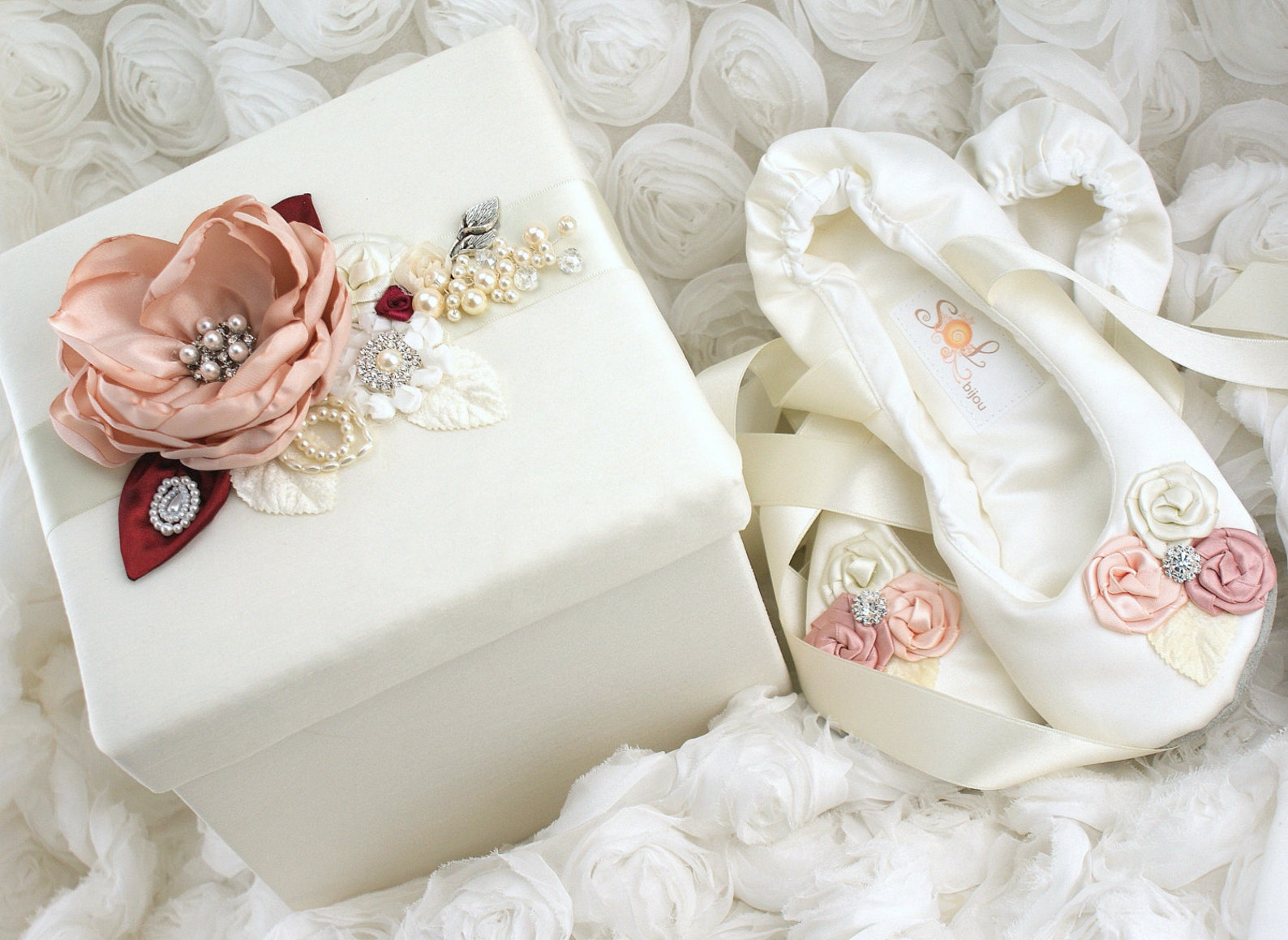 ivory ballet shoes, blush, cream, pink, wedding shoes, bridal ballet slippers shoes, satin bridal flats, flats with flowers ivory ballet shoes, blush, cream, pink, wedding shoes, bridal ballet slippers shoes, satin bridal flats, flats with flowers