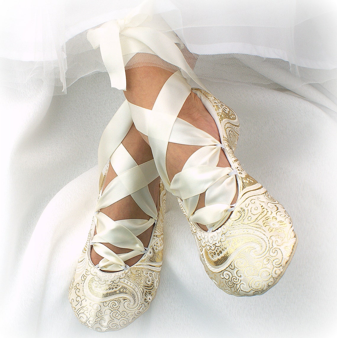 blush lace flats
