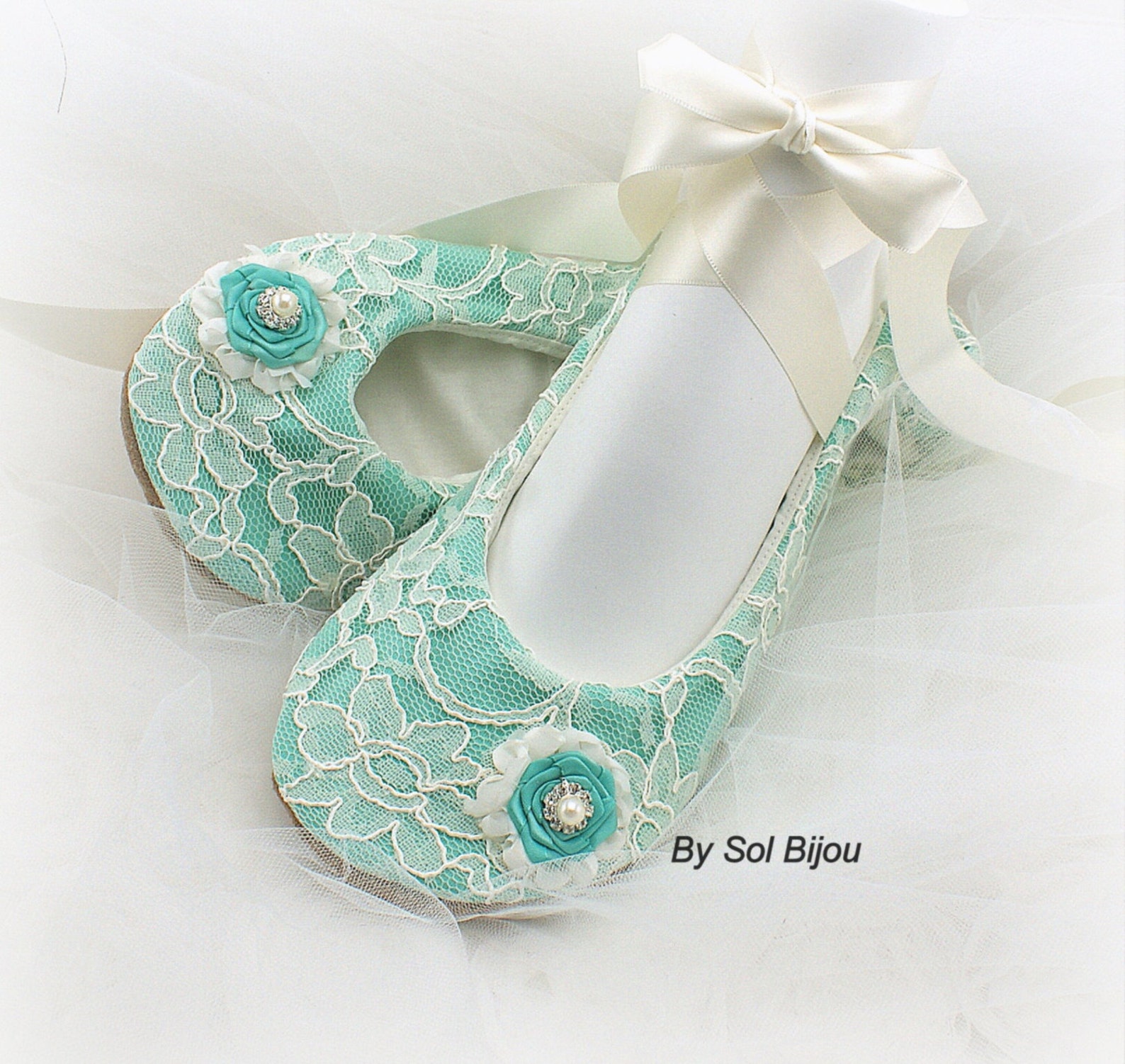 tea with tiffany turquoise wedding bridal ballet flats, lace aqua blue ballet slippers with ivory satin ties tea with tiffany turquoise wedding bridal ballet flats, lace aqua blue ballet slippers with ivory satin ties
