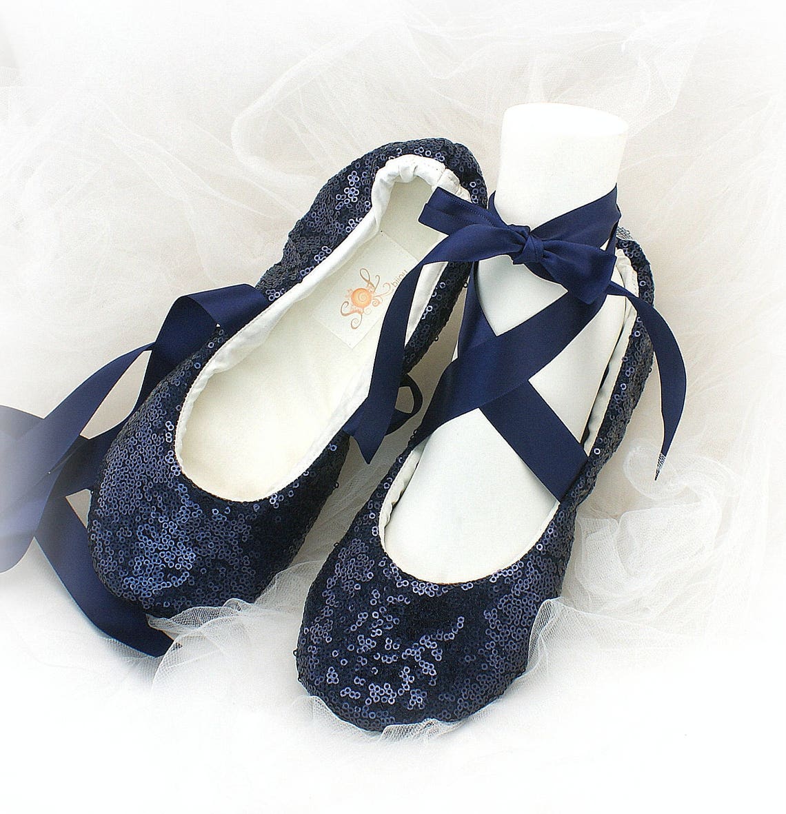 Navy Blue Wedding Ballet Shoes for Brides Sequin Flats With Etsy