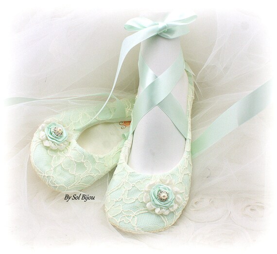 mint green flat shoes