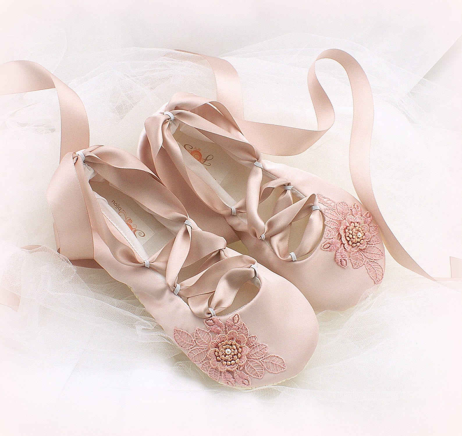 wedding ballet flats lace up shoes blush rose pink custom order