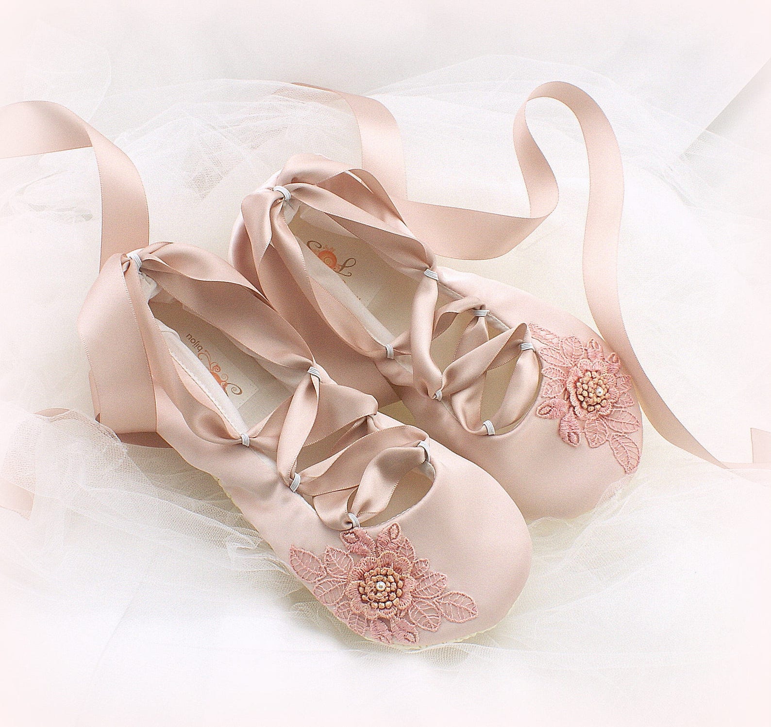 wedding ballet flats lace up shoes blush rose pink custom order