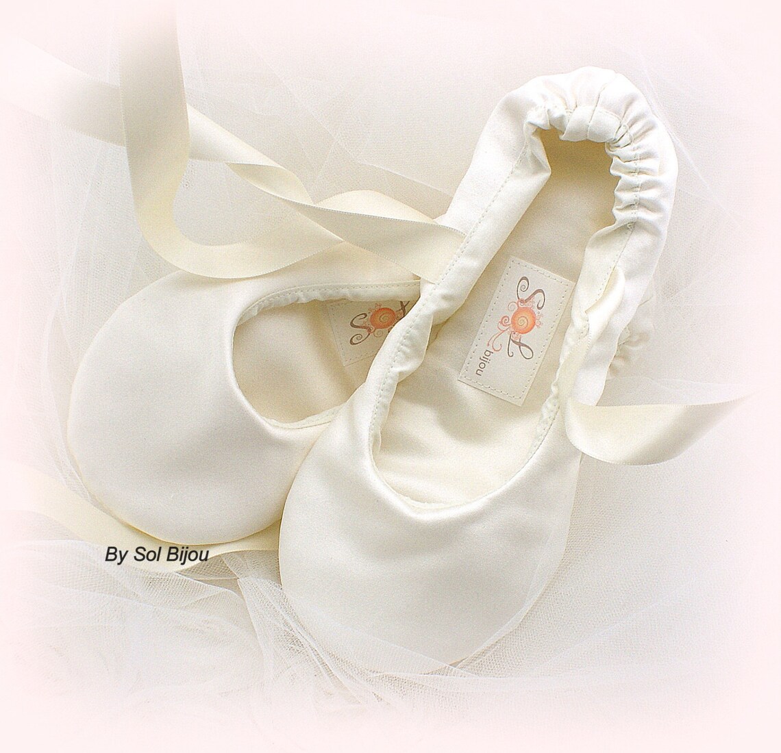 Ivory Satin Ballet Shoes With Ties Wedding Ballet Slippers for Etsy