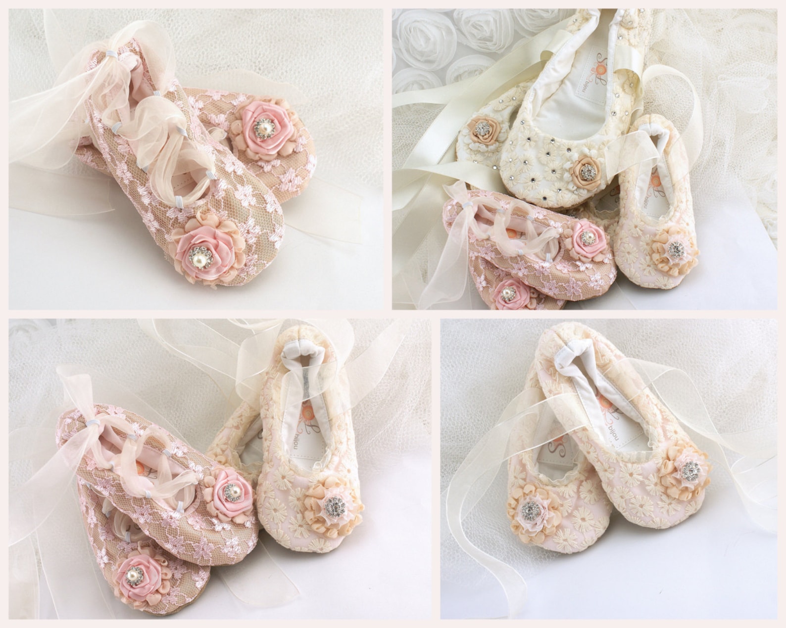 flower girl flats, ballet flats, champagne, pink, blush, elegant, vintage style, shoes, first communion, ballerina slippers, lac