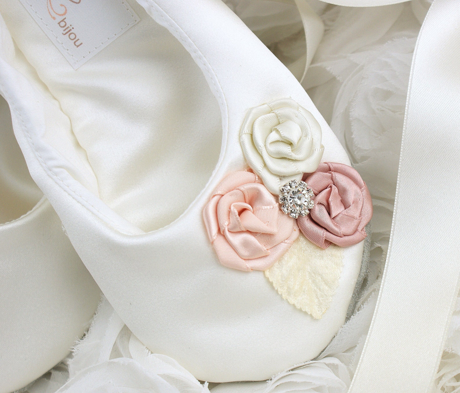 ivory ballet shoes, blush, cream, pink, wedding shoes, bridal ballet slippers shoes, satin bridal flats, flats with flowers ivory ballet shoes, blush, cream, pink, wedding shoes, bridal ballet slippers shoes, satin bridal flats, flats with flowers