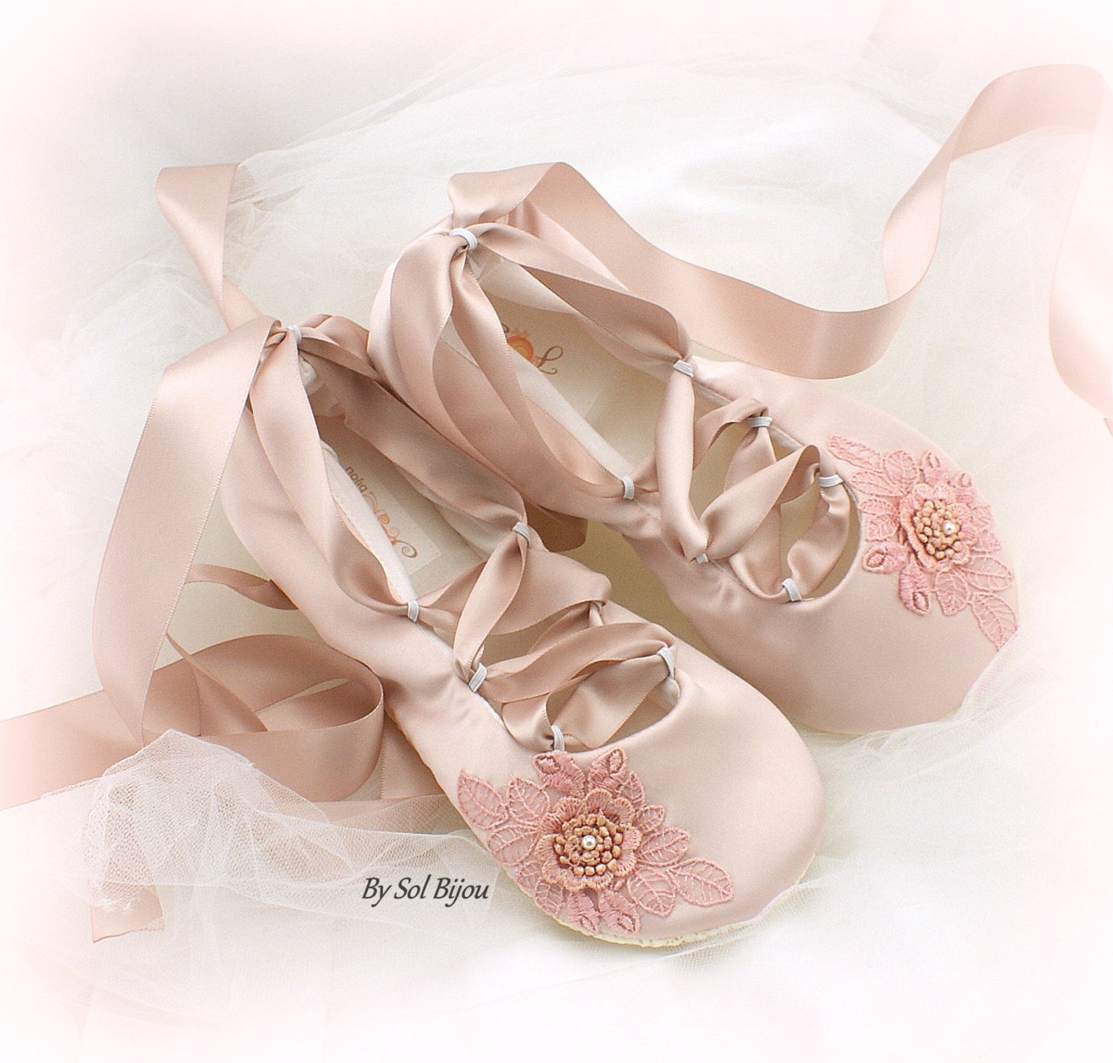 wedding ballet flats lace up shoes blush rose pink custom order