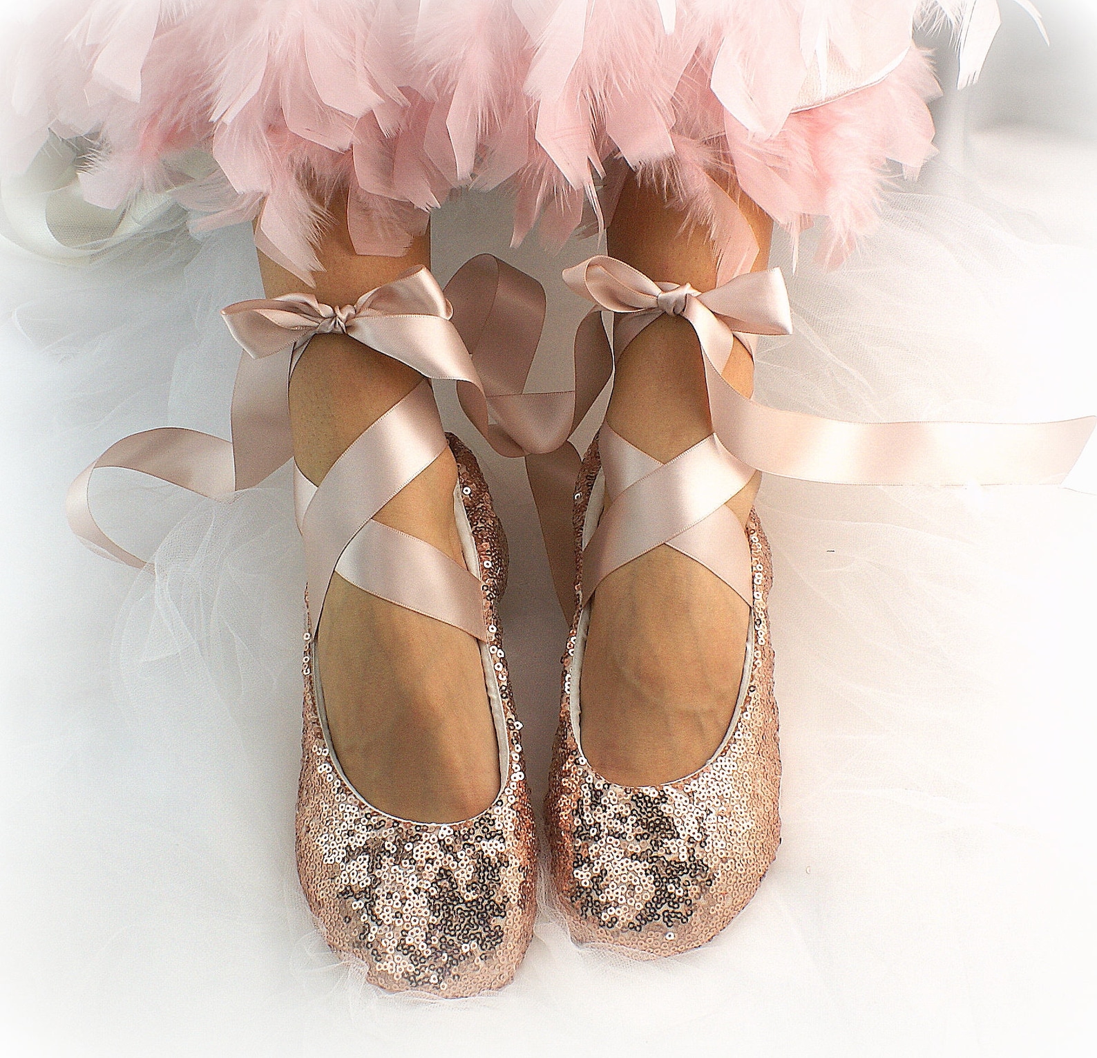 rose gold sequin shoes for brides elegant wedding ballet slippers wide fit