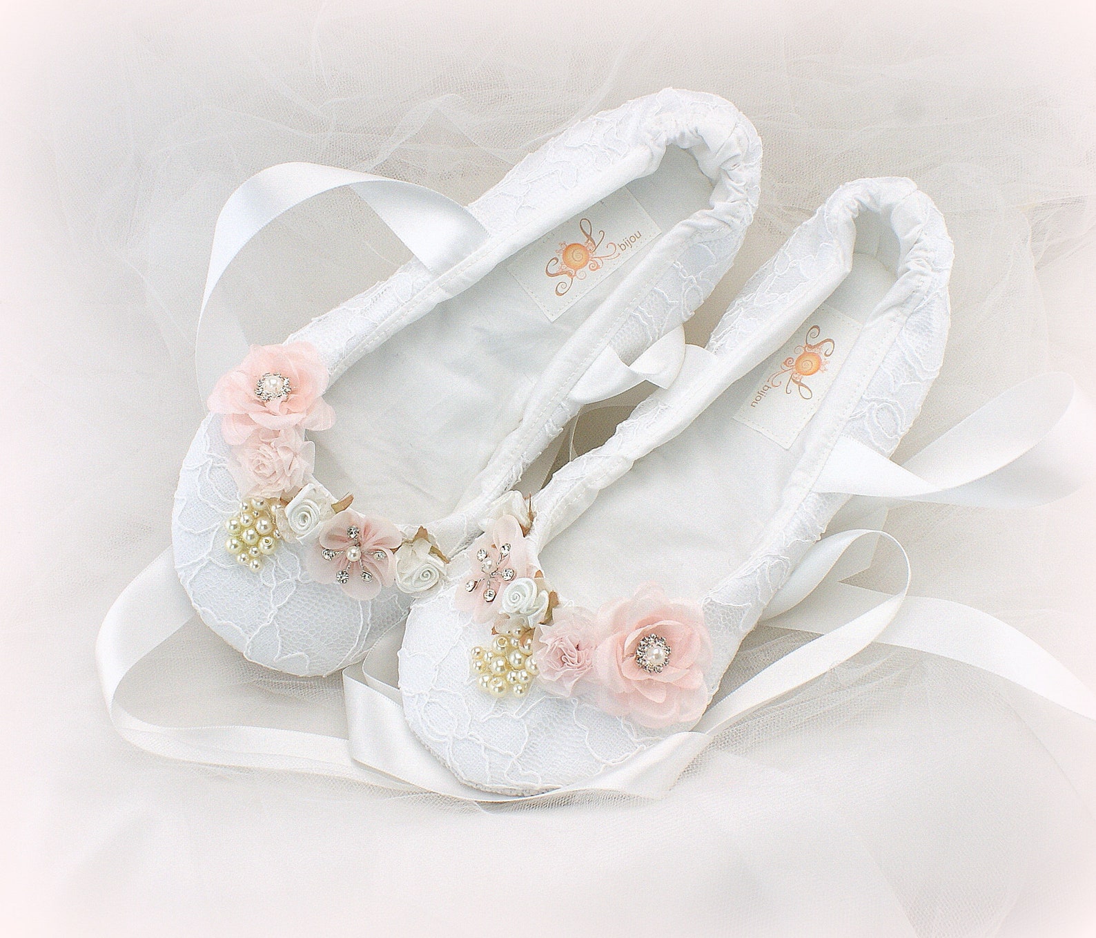 bridal ballet flats with ribbon