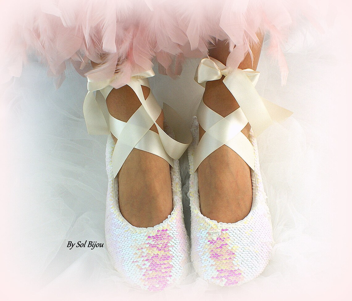 rose gold sequin flats