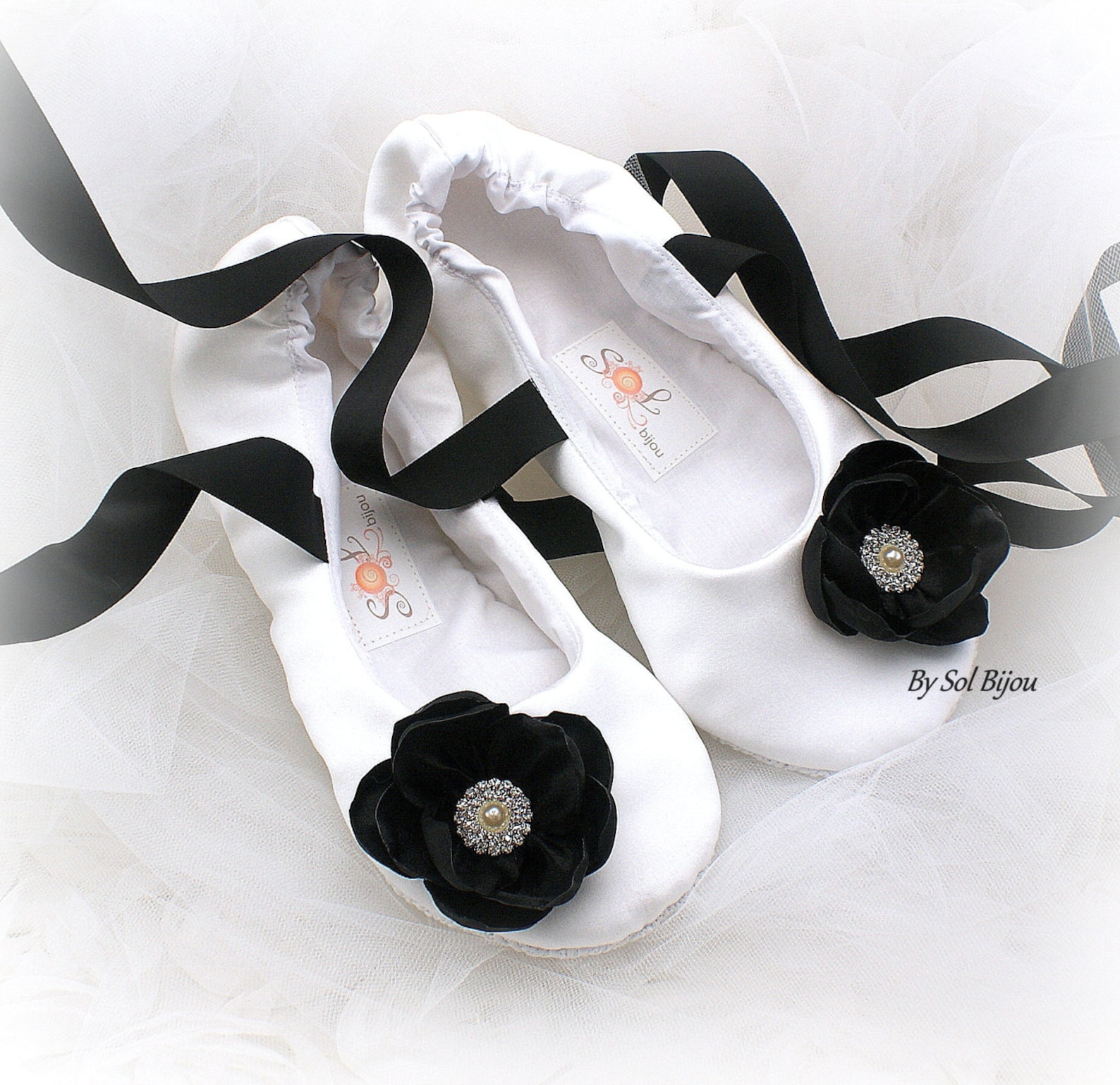 white and black ballet slippers with flowers and ribbon ties wedding shower shoes white and black ballet slippers with flowers and ribbon ties wedding shower shoes