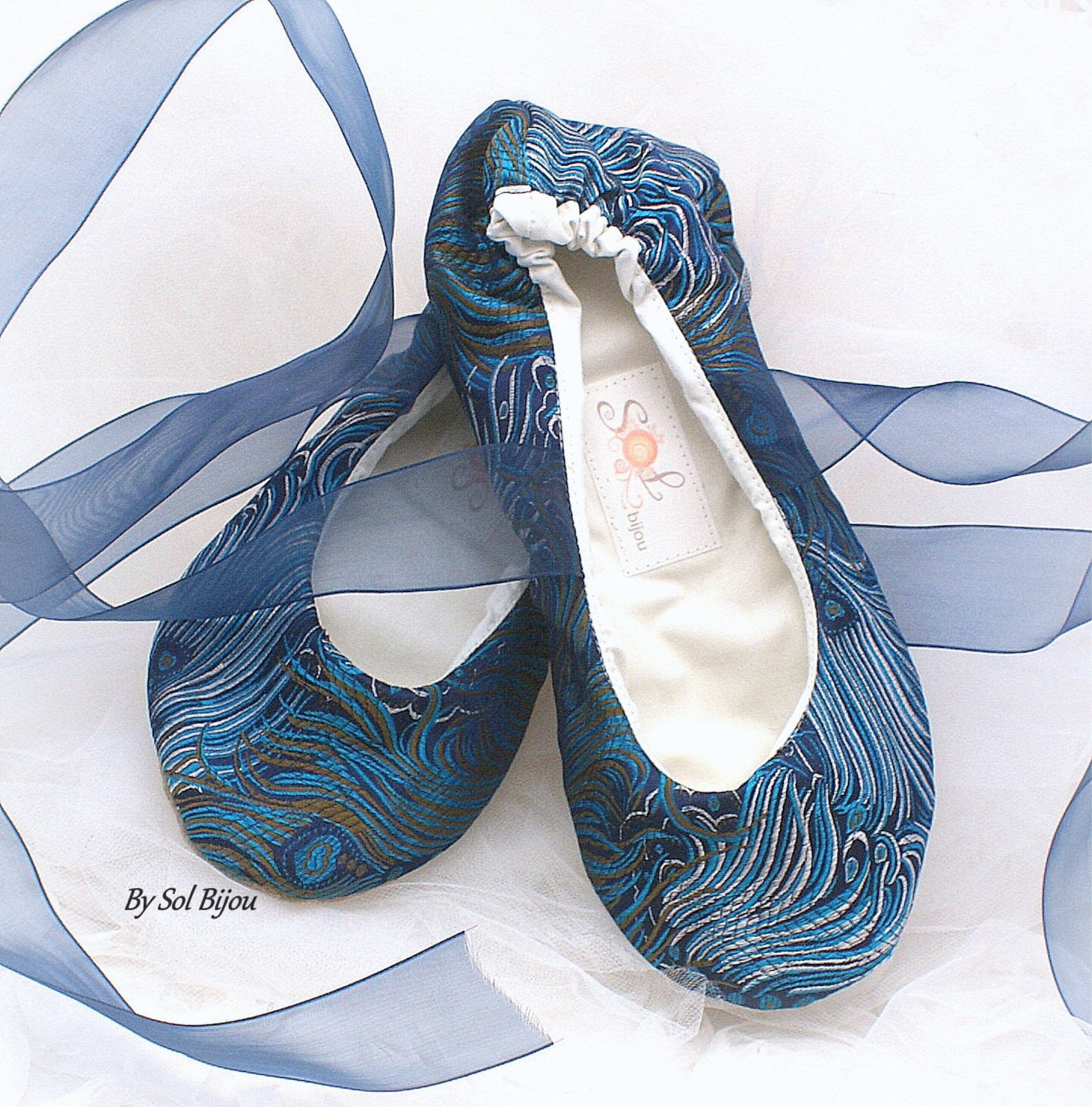 wedding ballet shoes peacock navy blue turquoise bridal ballet slippers wedding ballet shoes peacock navy blue turquoise bridal ballet slippers
