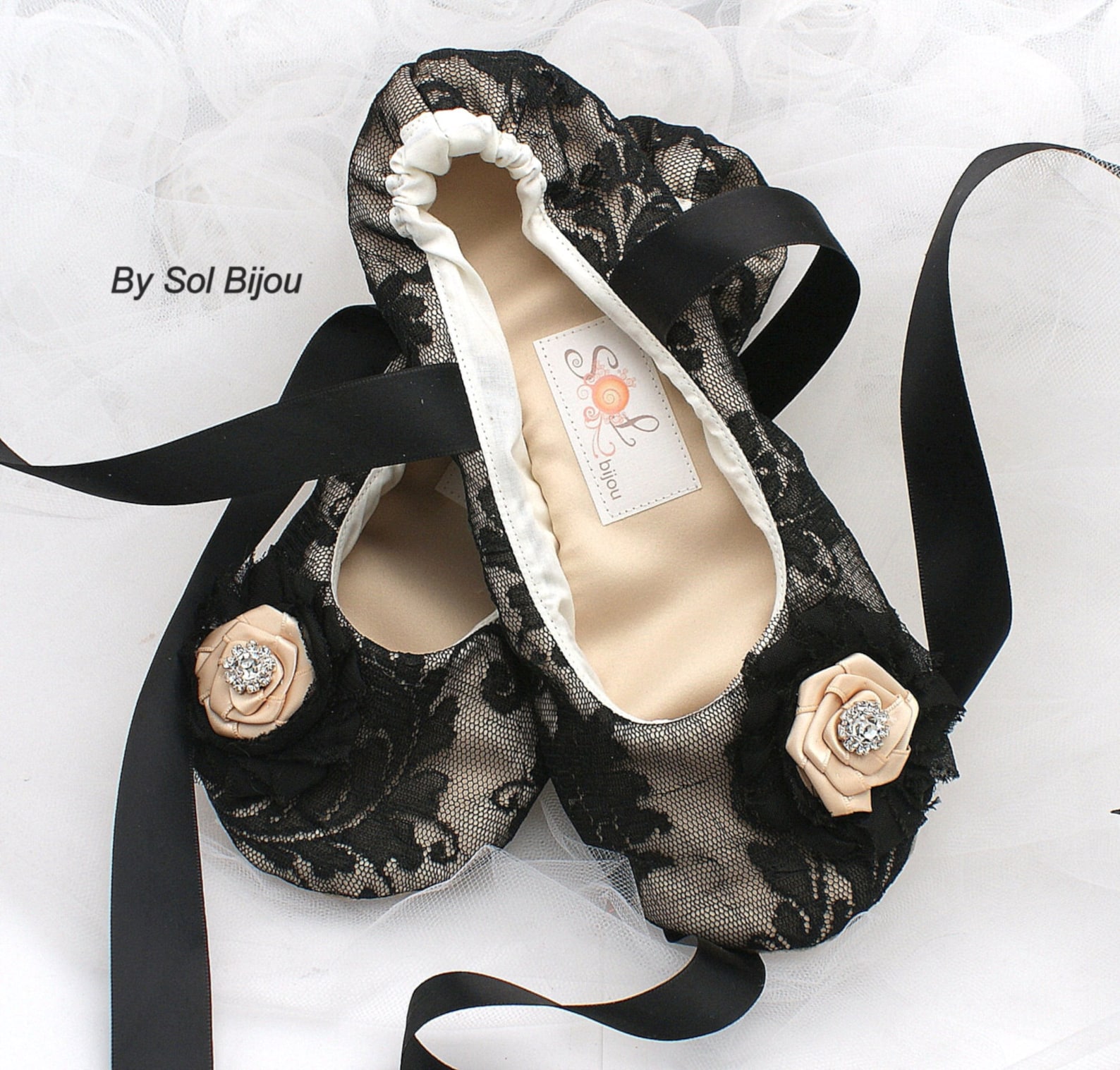 black lace ballet slippers elegant lace wedding shoes with satin ribbon ties