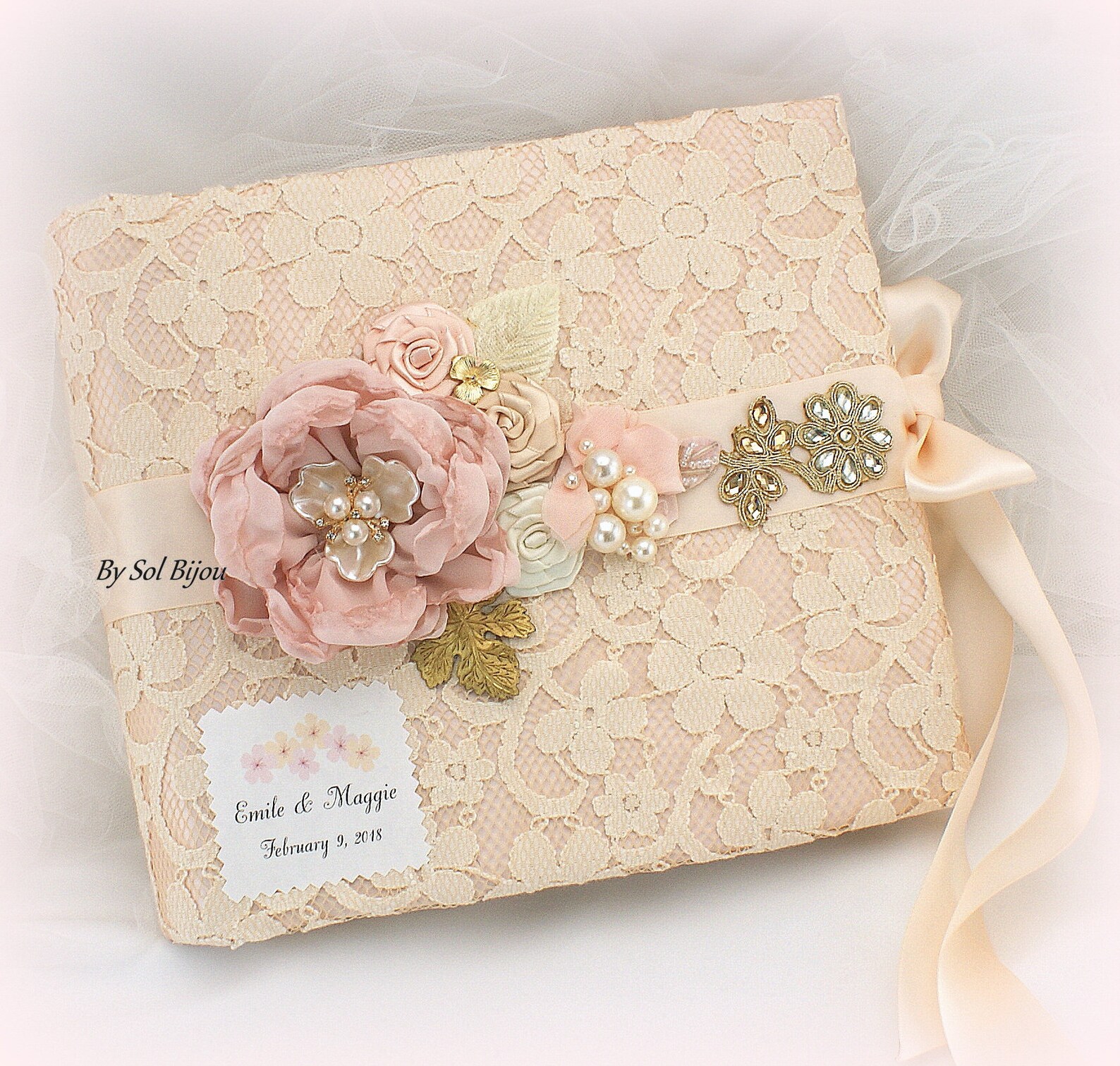 Wedding Photo Album Pink Blush Gold Personalized Photo Album Etsy