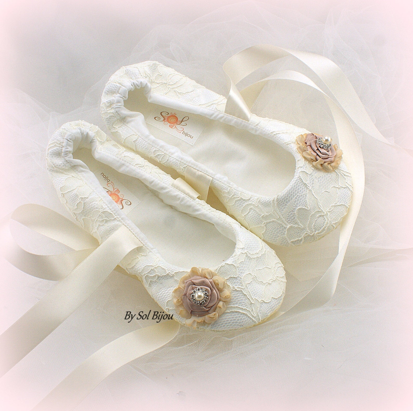 wedding flats, ivory, rose, blush, champagne, gold, ballet flats, bridal shoes, lace flats, ballet slippers, flower girl, vintag