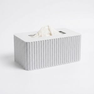 Rectangle Tissue Box Cover - Kleenex Box Cover - Tissue Holder - Modern Home Decor - Fluted Tissue Box Cover - Bathroom Decor