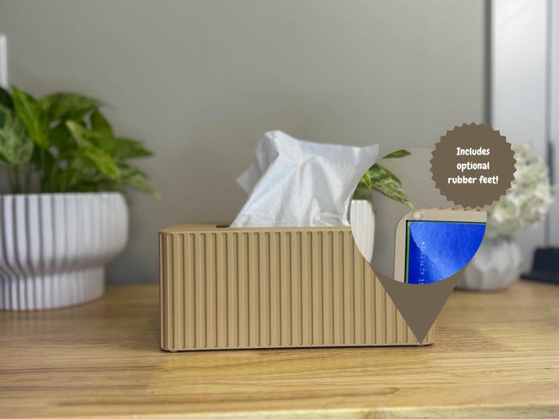 Rectangle Tissue Box Cover - Kleenex Box Cover - Tissue Holder - Modern Home Decor - Fluted Tissue Box Cover - Bathroom Decor