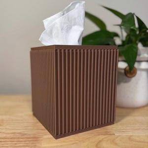 Square Tissue Box Cover Ribbed - Kleenex Box Cover - Tissue Holder - Bathroom Decor - Puffs Tissue Box - Housewarming Gift