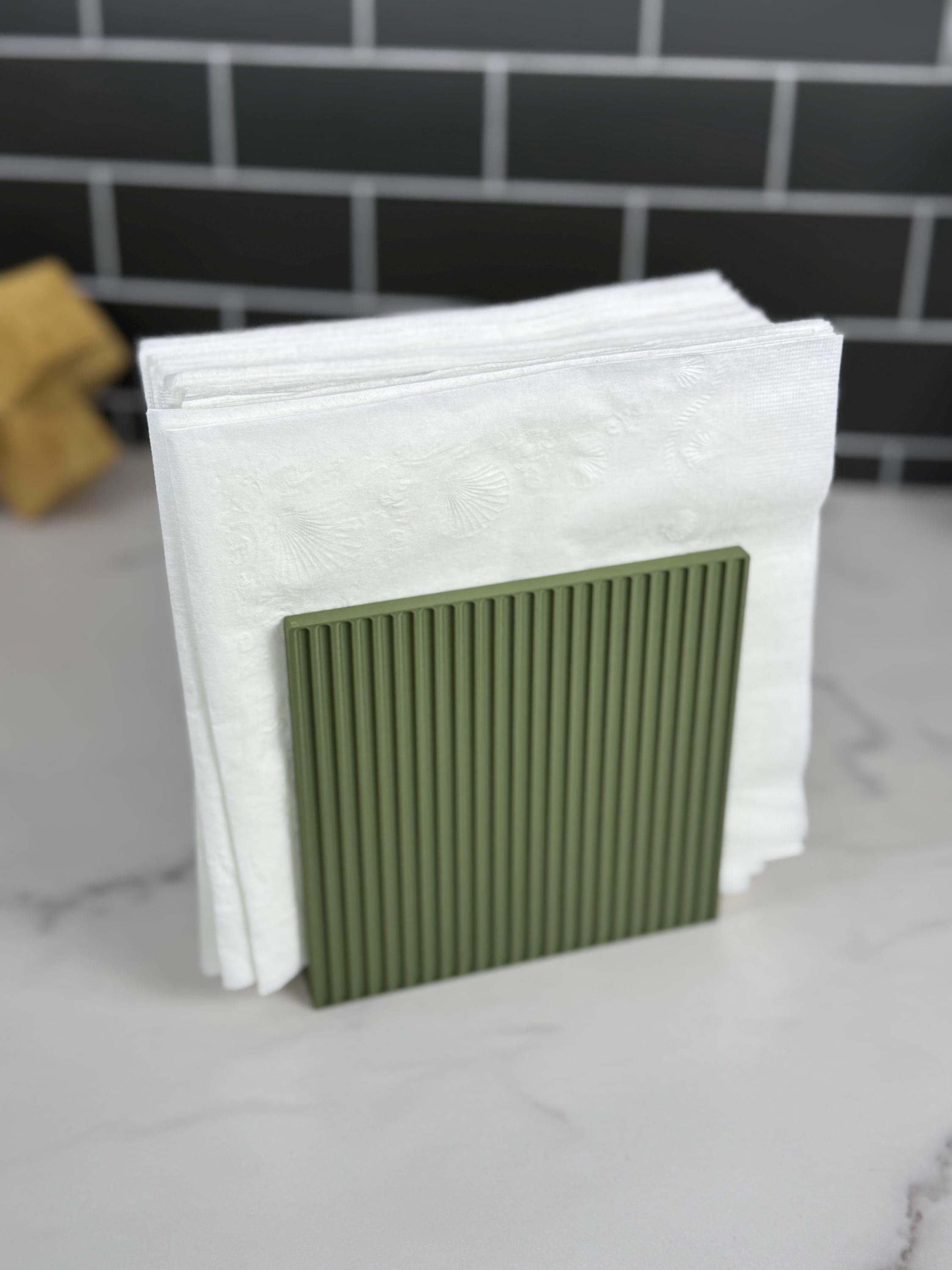Napkins Holder - Cute Fluted Napkin Holder - Modern Home Decor - MCM Napkin Holder - Mail Holder - Kitchen Organizer