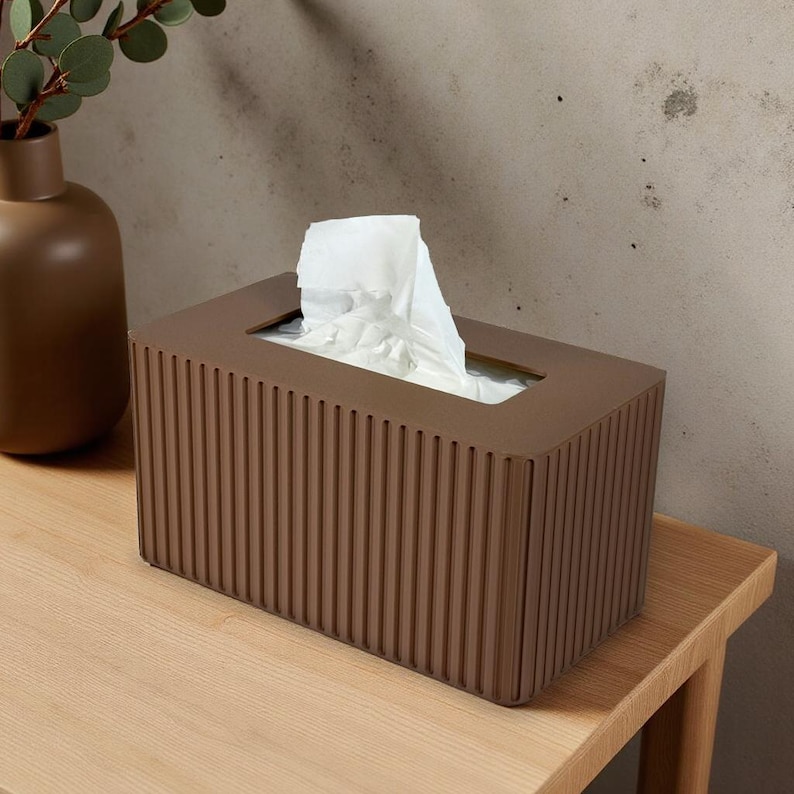 Costco Rectangular Kleenex Tissue Box Cover  - Standard Kleenex Box Cover - Modern Home Decor - Fluted Tissue Box Cover - Bathroom Decor
