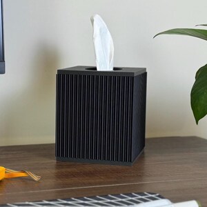 Square Tissue Box Cover Ribbed - Kleenex Box Cover - Tissue Holder - Bathroom Decor - Puffs Tissue Box - Housewarming Gift