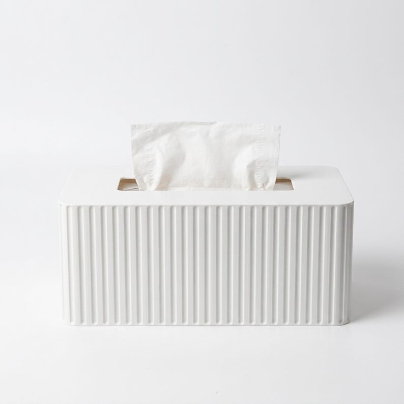 Rectangle Tissue Box Cover - Kleenex Box Cover - Tissue Holder - Modern Home Decor - Fluted Tissue Box Cover - Bathroom Decor