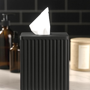 Fluted Cube Tissue Box Cover V2 - Tissue Holder - Modern Home Decor