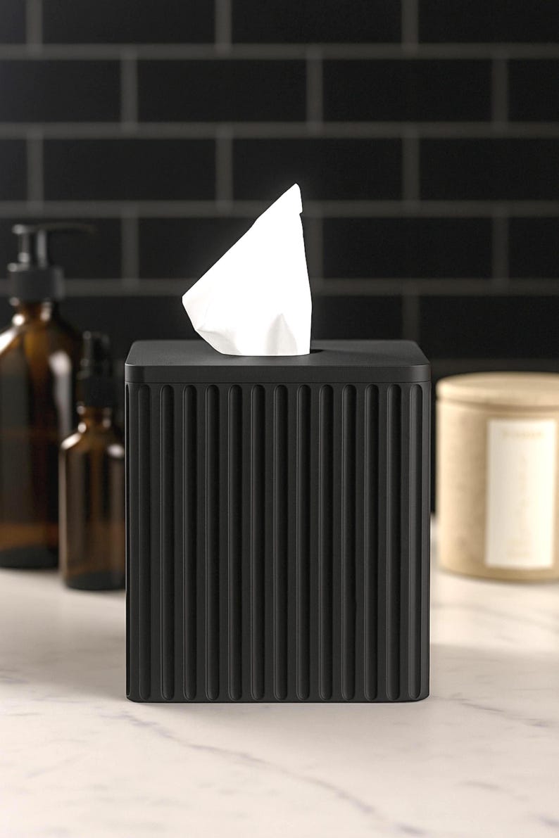 Fluted Cube Tissue Box Cover V2 - Tissue Holder - Modern Home Decor - Etsy