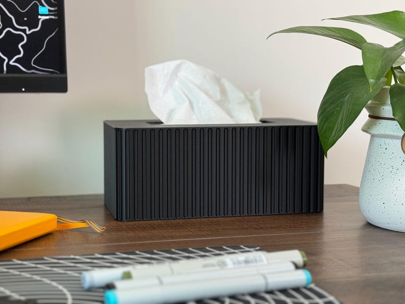 Rectangle Tissue Box Cover - Kleenex Box Cover - Tissue Holder - Modern Home Decor - Fluted Tissue Box Cover - Bathroom Decor